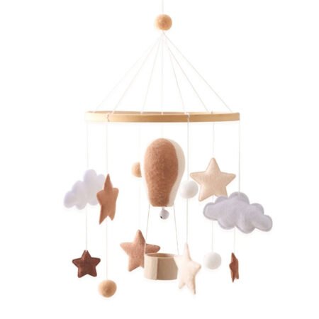 Baby-Felt-Hot-Air-Balloon-Bed-Bell-Hanging-Toy-Newborn-Wooden-Mobile-Music-Rattle-Toy-Crib-Holder