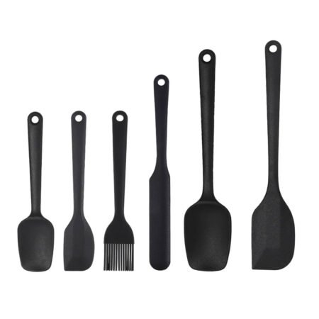 Silicone-kitchenware-6-piece-set,-cream-scraper,-spatula,-oil-brush,-size-scraper-set-baking-tool