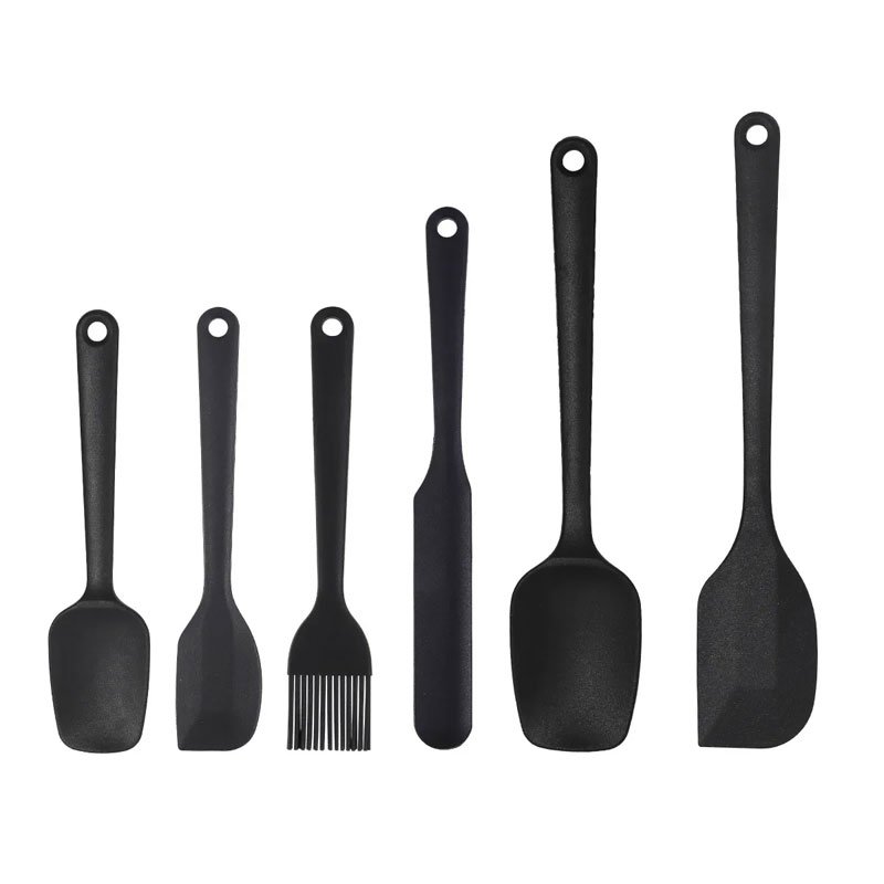 Silicone-kitchenware-6-piece-set,-cream-scraper,-spatula,-oil-brush,-size-scraper-set-baking-tool